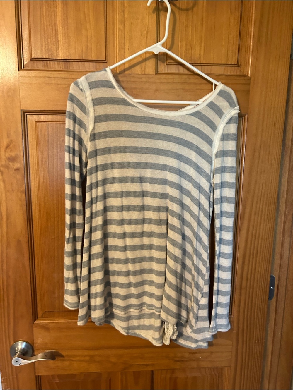 Rewind Striped Pullover in Cream and Gray